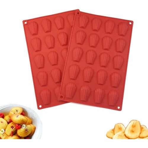 Silicone Madeleine Pan Cookie Mold 20-Cavity Cake Mold Handmade Soap Chocolate Candy Biscuits Baking Pan Cupcake Tray