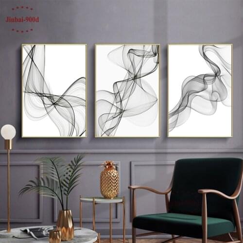 Modern Black and White Abstract Wavy Lines Canvas Paintings Geometric Posters and Prints living room Wall Art Home Decor 202018