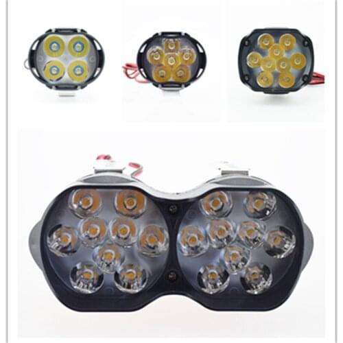 Motorcycle LED Headlight Scooter 4/6/9/18 LED 12V 6500k Fog lamp Motorbike Spot Head Lights DRL auxiliary Spotlight Headlamp