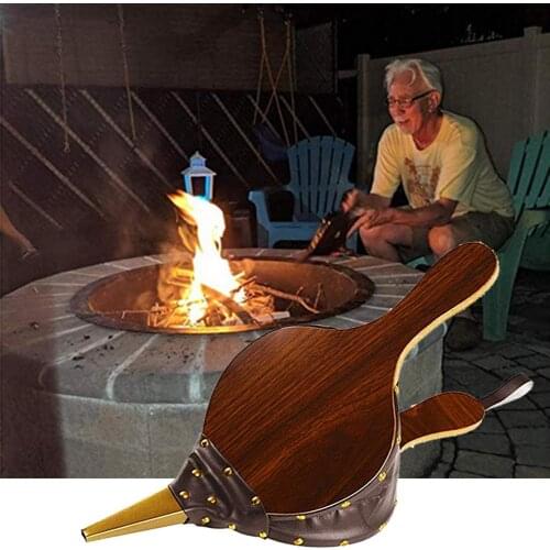 Antique Large Wood Blower Fireplace Bellows Bellows Wooden Barbecue Fireplace Fireside Tools Outdoor Camp BBQ Using
