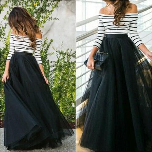4 Layers 100cm Floor length Skirts for Women Elegant High Waist Pleated Tulle Skirt Bridesmaid Ball Gown Bridesmaid Clothing