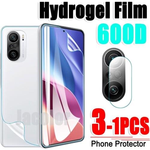 Safety Hydrogel Film For Xiaomi Poco F3 Screen Protector/Back Cover Film/Camera Glass POCOF3 GT F2 Pro Xiomi Water Gel Film HD
