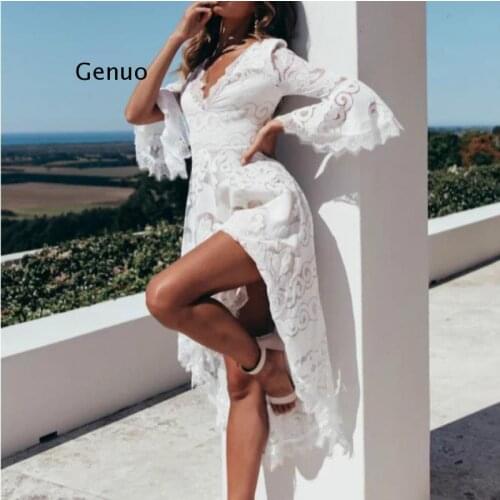 Sexy Lace Bodycon White Dress Women Beach Party Pencil Midi Elegant Vintage Bandage a Line Cute Dress Vestidos De Festa