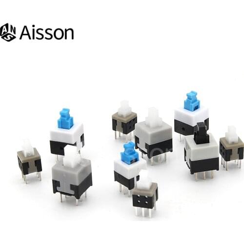 10PCS 5.8x5.8 7x7 8x8 8.5x8.5mm Push Tactile Power Micro Button Switch Self Locking/UNlock 6 Pin