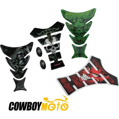 1x Universal Funny Cool 3D Motorcycle Decal Gas Oil Fuel Tank Pad Protector Sticker For Harley Honda Yamaha SUZUKI Kawasaki