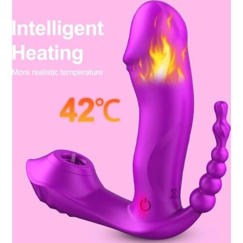 3 In 1 Wireless Sucking Vibrator for Women 7 Speed G-Spot Clitoris Stimulator Anal Viginal Dildo Vibrators Erotic Adult Sex Toys