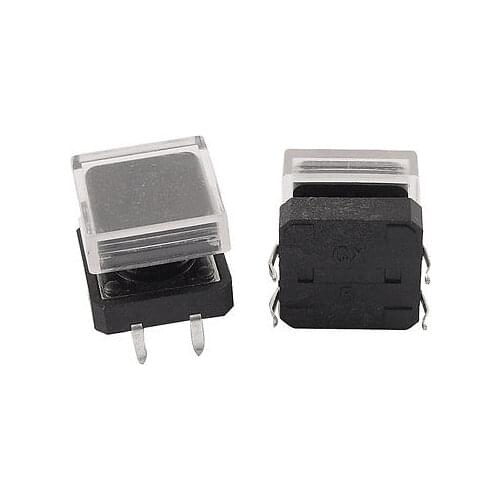 5pcs 12x12x13mm PCB Momentary Tactile Push Button Switch Non Lock w Square Cap