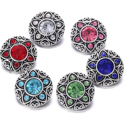6pcs/lot 2019 New Snap Button Jewelry Flower Metal 20mm 18mm Snap Buttons Fit Snap Bracelet for Women Snaps Jewelry