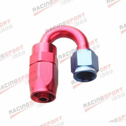 8AN AN8 AN-8 180 Degree Swivel Oil Line Hose End Fitting Adapter Red/Blue