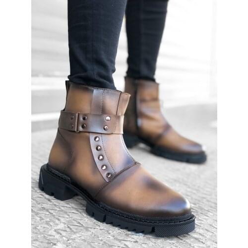 BA0141 Belt Modeled Zipper Tan Male Sports Postal Boat