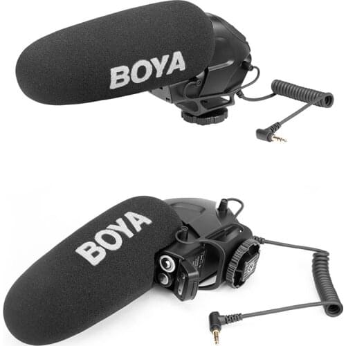 BOYA BY-BM3030 On-Camera Microphone 3.5mm Super-Cardioid Video Mic for Canon Nikon Sony SLR Cameras Video Audio Recorder