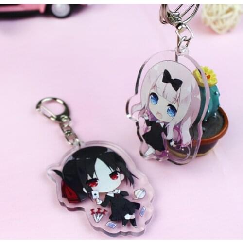 Anime Kaguya-sama: Love Is War Keychain Double Sided Acrylic Key Chain Pendant Cosplay Anime Accessories DIY Collection Key Ring