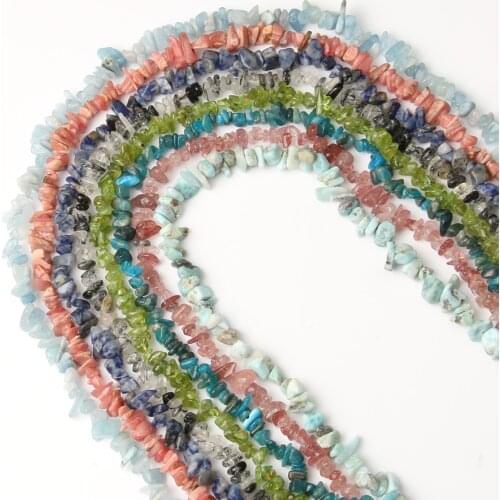 Natural Stone Beads 5-8mm 33 inch Aquamarines Agates Quartz Chips Beads for Jewelry Making Irregular Gravel Beads Bracelet