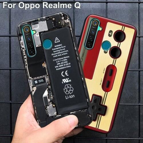 For Oppo Realme Q case RMX1971 RealmeQ back cover retro Painted soft silicone TPU bumper phone cases For Oppo Realme Real me Q