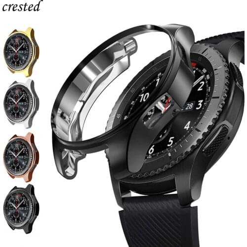 Case for samsung Galaxy watch 46mm/42mm strap TPU Plated Screen protector cover bumper S 3 42/46 mm Gear S3 Frontier band