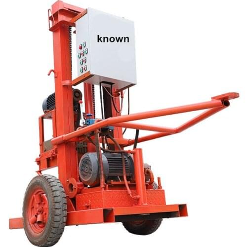 7.5kw Electric Water Well Drilling Machine Depth of 80 Meters Small Household Drill Rig 30m/h Tractable and Easy to Move