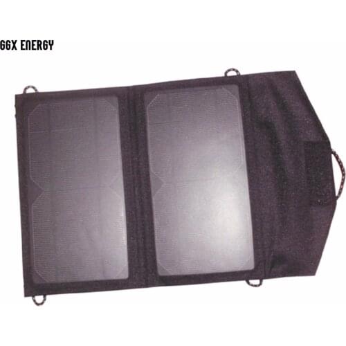 GGX ENERGY 7 Watt Mono Frosted Foldable Solar Panel 5V Solar Energy Charger for Phone iPhone Samsung LG HTC