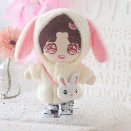 Doll Clothes for 20cm Idol Dolls Accessories Plush Dolls Clothing rabbit shap overcoat Stuffed Toys Outfit for Korea Kpop EXO