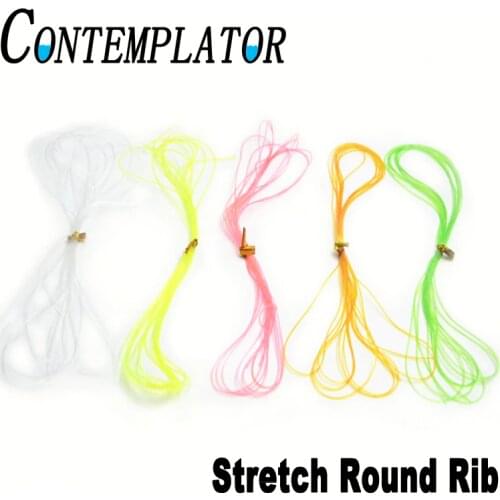 7yards/bag 10colors fly tying stretch rib 0.6mm round clear larvae nymph ribbing segmented body materials fly fishing wrap line