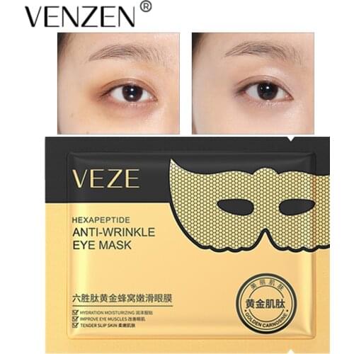 VENZEN Hexapeptide Golden Bee Remove Dark Circles Eye Mask Tender Inner And Outer Twin Membranes Mask Eye For Skin Care