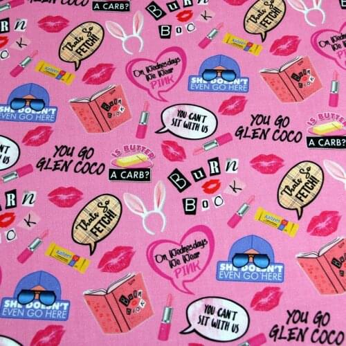 Cartoon Lipstick and Lip Print Patchwork Digital Printing Cotton Fabric Hometextile Sewing Quilting DIY Needlework Material