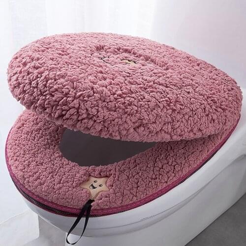Toilet Cushion Bathroom Accessories Sets Zipper Two-piece Set Universal Toilet Mat Jogo De Banheiro Conjunto Tapete Wc Mat