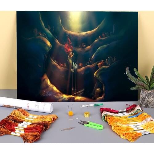 Portrait Someday Printed 11CT Cross-Stitch Kit Embroidery DMC Threads Sewing Handmade Handiwork Knitting Wholesale Counted