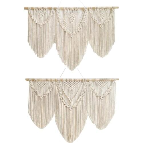 Wall Hanging Tapestry Hand-woven Bohemia Style Cotton Rope Ornaments Tassel Decoration Hem Children Room Ornament Tapestry