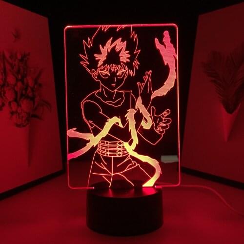 Yu Yu Hakusho Hiei Nightlight for Birthday Gift Bedroom Decor Nightlight Manga Room LED Table Lamp 3D LED Light Anime Ship