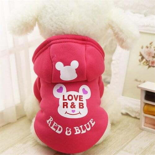 New Fleece Puppy Dog Coat Cat Pet Clothes Cute Bear Costume Warm Soft Autumn Yorkie Chihuahua Hoodie Clothing for Dogs XS-XXL