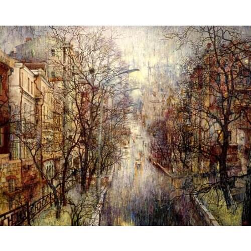 Oneroom Embroidery Counted Cross Stitch Kits Needlework - Crafts 14 ct DMC color DIY Arts Handmade Decor -winter street