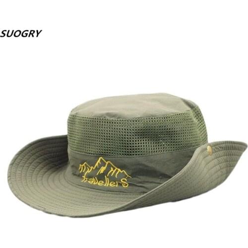 Adult Mens Hat Summer Mesh Ventilation Retro Cotton Bucket Hats Outdoor Dads Sun Visor Fishing Hat Beach Caps