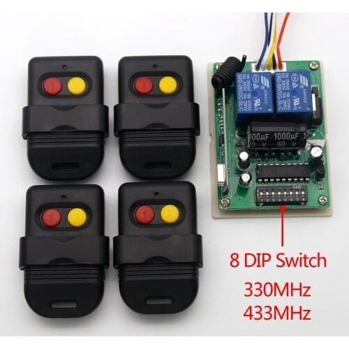 SMC65327L-3CP SMC5326P-3 8 DIP Switch 2 Channels Receiver Controller Remote Control 330mhz 433mhz Gate Garage Door Receiver