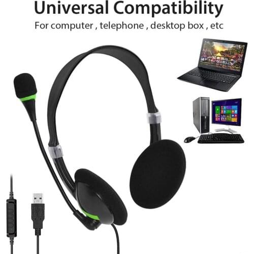 Call Center USB Headset Noise Cancelling Headphone with mic Wired USB Headset Adjustable Comfortable Earphone clear calls