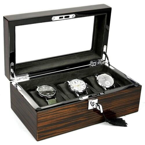 High-End Wooden Piano Lacquer 3grids 5 Grids Jewelry Box Luxury Watch Storage Display with Lock Collection Box Caja Para Relojes