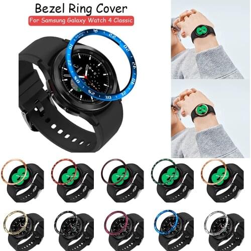 Bezel Ring For Samsung Galaxy Watch 4 Classic 46MM Smartwatch Protective Stainless Protective Case Cover Scratch Case Metal Fram