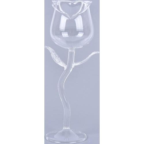 1Pc Creative Wine Glass Rose Flower Shape Goblet Lead-Free Red Wine Cocktail Glasses Home Wedding Party Barware Drinkware Gifts