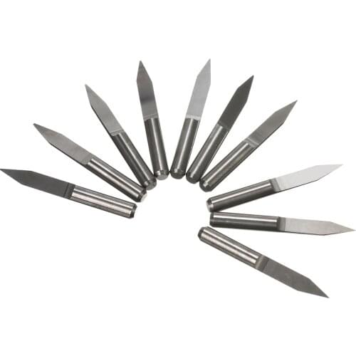 10pcs 3.175mm Shank 3 Edge PCB Engraving Bit Set 0.1/0.2/0.3/0.4/0.5mm CNC Router Bits Milling Cutter Tool