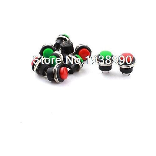 10 Pcs AC 250V 3A 16mm Panel Mounting SPST Momentary Pushbutton Switch