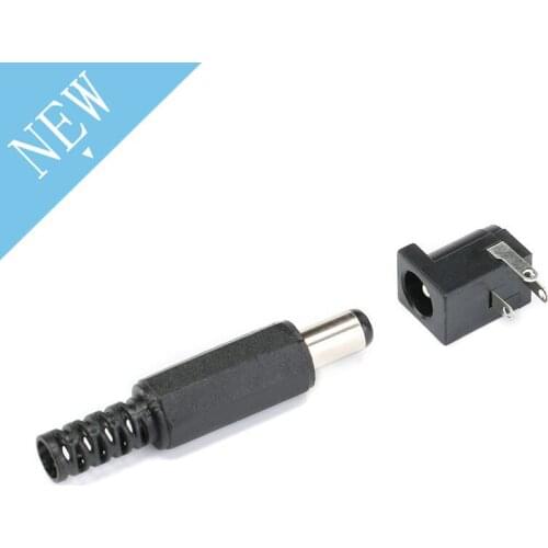 10pcs 5.5X2.5mm DC Power Plug Male / Female Jack Plugs Socket Kit DIY Adapter Connector