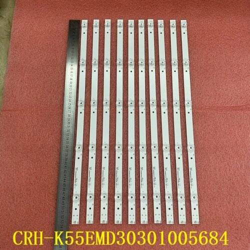 10pcs/set LED bar For Haier 55UFC2500 RTUC5537 PLEDC5575-UHD CRH-K55EMD30301005684 REV1.3 12-55C100-3030-0D18-5X10-170829-2