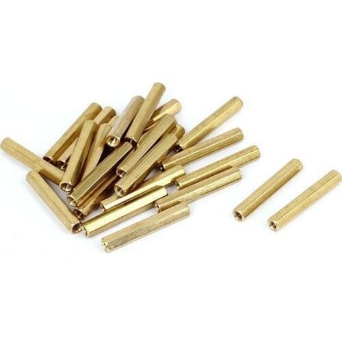 100pcs Hex Female to Female M3x20mm brass standoff spacer Hexagonal Stud Spacer Hollow Pillars L=20MM