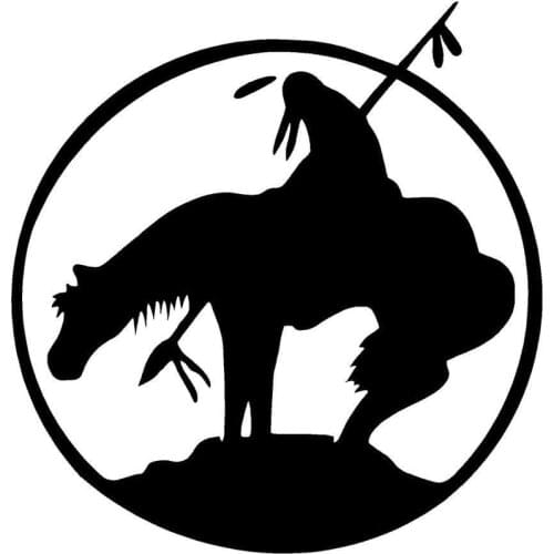 14.6cm*15.3cm End Of The Trail Indian Chief Horse Spear Ride Days Originality Vinyl Decal Car Sticker S6-2756