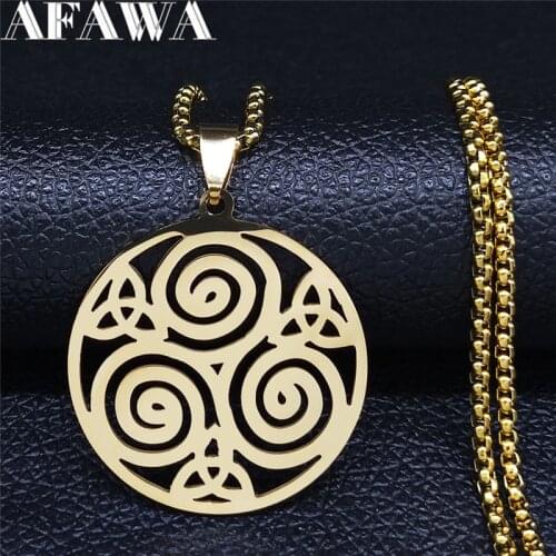 2021 Fashion Knot Vortex Stainless Steel Chain Necklaces for Women/Men Glod Color Statement Necklace Jewelry gargantill N4115S02