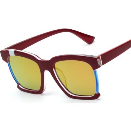 2021 New Big Square Black Multicolor New Retro Personality Small Face Frame Glasses Anti-ultraviolet Sunglasses UV400