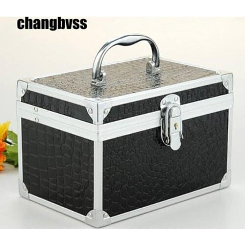 23cm Portable Women Cosmetic Makeup Organizer Travel Storage Bag Jewelry Box Cosmetic Make up Storage Box Case organizador cajas