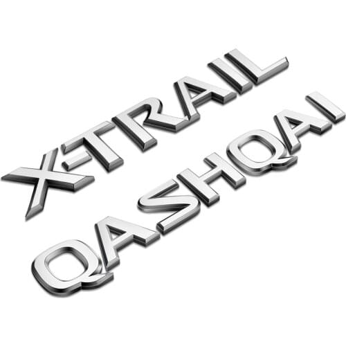 3D Stereo Letters Nameplate For Nissan X-Trail Qashqai X Trail Rogue Rear Trunk Font Badge Sticker Decals Replace Accessories