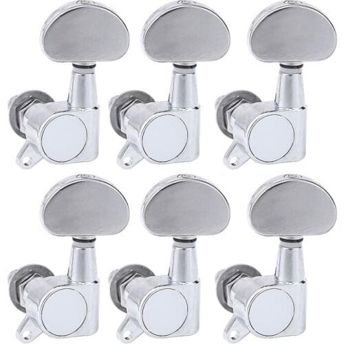 6Pcs Zinc Alloy Guitar Machine Head Tuners Pegs 3R+3L Tuning Keys Parts Guitar Replacement Accessories