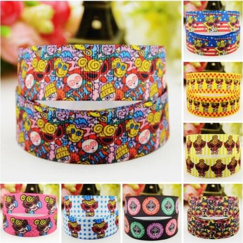 22mm 25mm 38mm 75mm Ruban satin hysteric mini Cartoon Character printed Grosgrain Ribbon party decoration 10 Yards Mul039