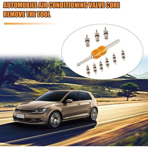 9pcs A/C Air Conditioning Valve Cores R-134a Car with Remover Installer Tool Outdoor Anti-resistance Repairing Parts